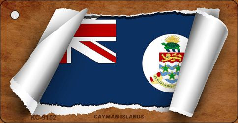 Cayman Islands Flag Scroll Novelty Aluminum Key Chain KC-9152