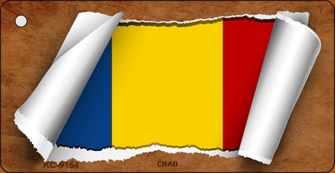 Chad Flag Scroll Novelty Aluminum Key Chain KC-9154