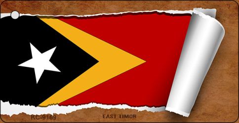 East Timor Flag Scroll Novelty Aluminum Key Chain KC-9169