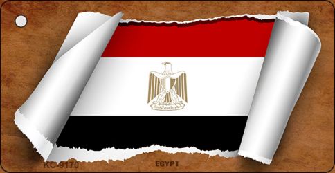 Egypt Flag Scroll Novelty Aluminum Key Chain KC-9170
