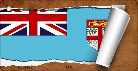Fiji Flag Scroll Novelty Aluminum Key Chain KC-9179