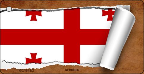 Georgia Flag Scroll Novelty Aluminum Key Chain KC-9182