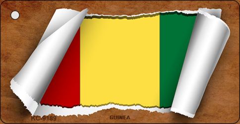 Guinea Flag Scroll Novelty Aluminum Key Chain KC-9189
