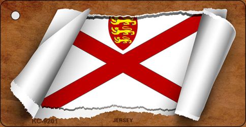 Jersey Flag Scroll Novelty Aluminum Key Chain KC-9201