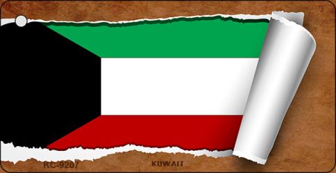 Kuwait Flag Scroll Novelty Aluminum Key Chain KC-9207