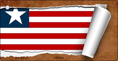 Liberia Flag Scroll Novelty Aluminum Key Chain KC-9218