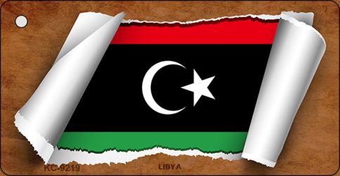 Libya Flag Scroll Novelty Aluminum Key Chain KC-9219