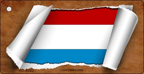 Luxembourg Flag Scroll Novelty Aluminum Key Chain KC-9222
