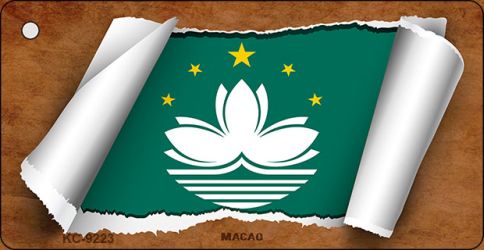 Macau Flag Scroll Novelty Aluminum Key Chain KC-9223