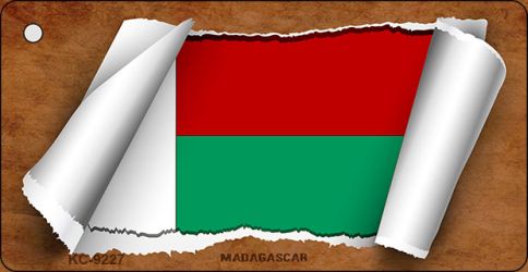 Madagascar Flag Scroll Novelty Aluminum Key Chain KC-9227