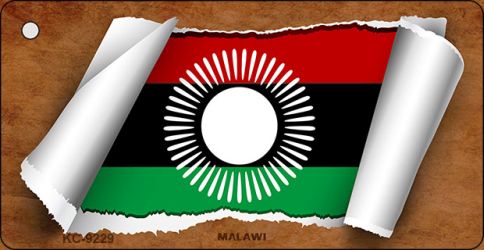 Malawi Flag Scroll Novelty Aluminum Key Chain KC-9229