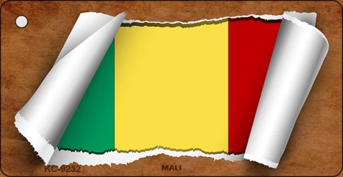 Mali Flag Scroll Novelty Aluminum Key Chain KC-9232