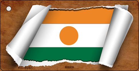Niger Flag Scroll Novelty Aluminum Key Chain KC-9251