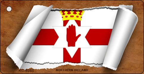 Northern Ireland Flag Scroll Novelty Aluminum Key Chain KC-9255