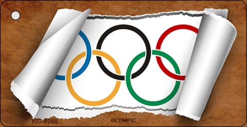Olympic Flag Scroll Novelty Aluminum Key Chain KC-9258