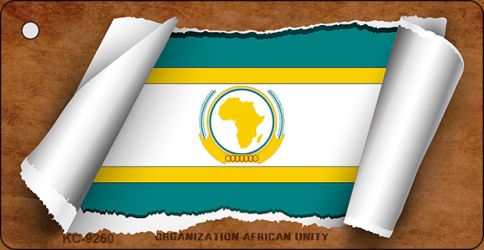 Organization African Unity Flag Scroll Novelty Aluminum Key Chain KC-9260