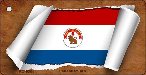 Paraguay-REV Flag Scroll Novelty Aluminum Key Chain KC-9266