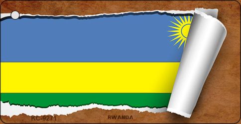 Rwanda Flag Scroll Novelty Aluminum Key Chain KC-9271