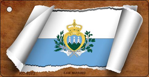 San Marino Flag Scroll Novelty Aluminum Key Chain KC-9273