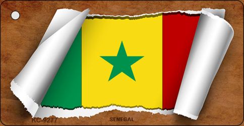 Senegal Flag Scroll Novelty Aluminum Key Chain KC-9277