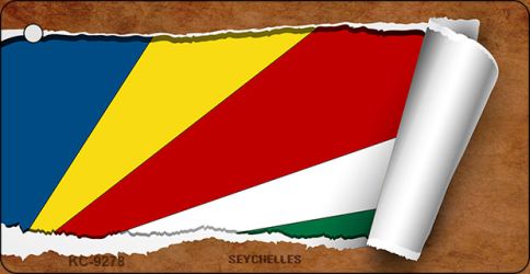 Seychelles Flag Scroll Novelty Aluminum Key Chain KC-9278