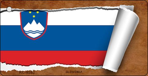 Slovenia Flag Scroll Novelty Aluminum Key Chain KC-9282