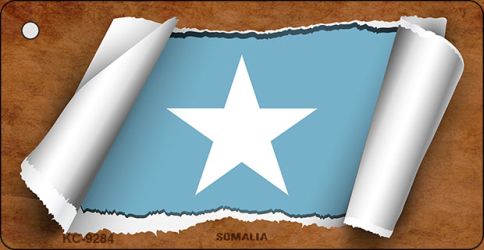 Somalia Flag Scroll Novelty Aluminum Key Chain KC-9284