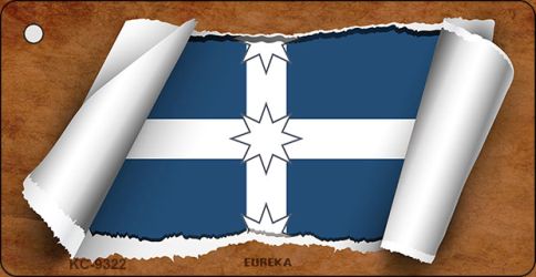 Eureka Flag Scroll Novelty Aluminum Key Chain KC-9322
