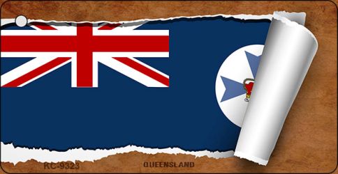 Queensland Flag Scroll Novelty Aluminum Key Chain KC-9323