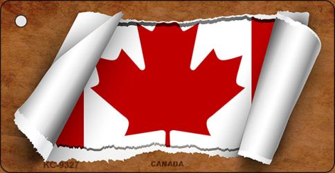 Canada Flag Scroll Novelty Aluminum Key Chain KC-9327