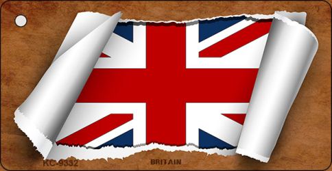 Britain Flag Scroll Novelty Aluminum Key Chain KC-9332