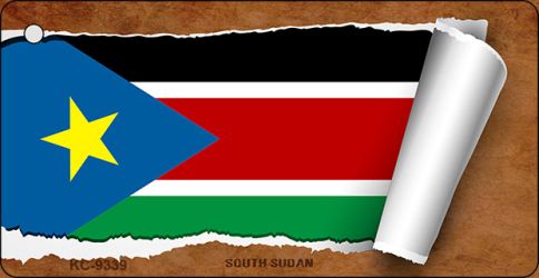 South Sudan Flag Scroll Novelty Aluminum Key Chain KC-9339