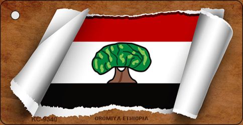 Oromia Ethiopia Flag Scroll Novelty Aluminum Key Chain KC-9340