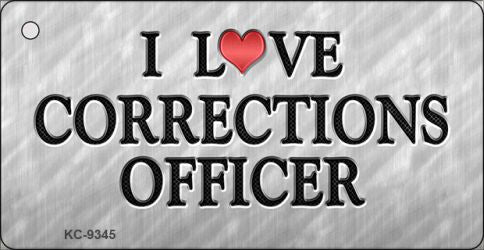 I Love Corrections Officer Novelty Aluminum Key Chain KC-9345
