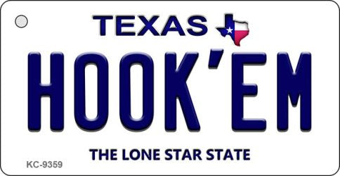 Hook'em Texas Novelty Aluminum Key Chain KC-9359