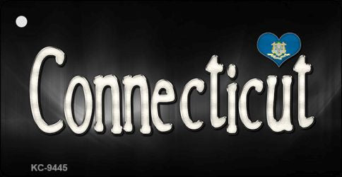 Connecticut Flag Script Novelty Aluminum Key Chain KC-9445