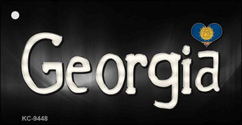 Georgia Flag Script Novelty Aluminum Key Chain KC-9448