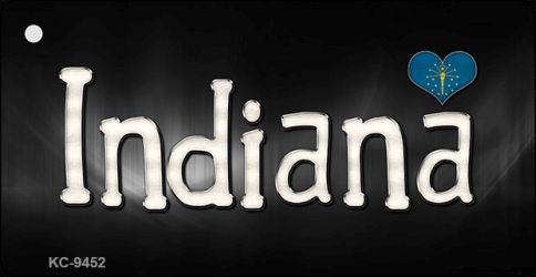 Indiana Flag Script Novelty Aluminum Key Chain KC-9452