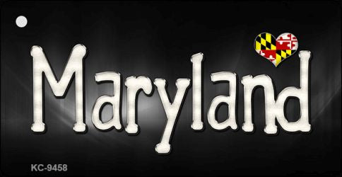Maryland Flag Script Novelty Aluminum Key Chain KC-9458