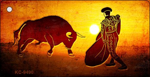 Bullfight With Sun Novelty Aluminum Key Chain KC-9490