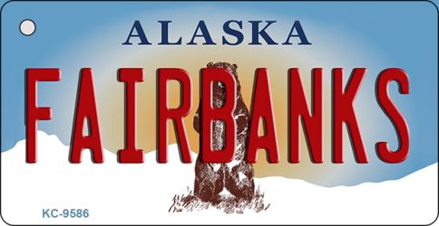 Fairbanks Alaska State Novelty Aluminum Key Chain KC-9586