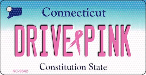 Drive Pink Connecticut Novelty Aluminum Key Chain KC-9642