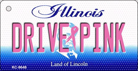 Drive Pink Illinois Novelty Aluminum Key Chain KC-9648