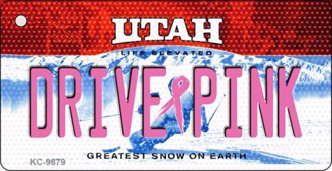 Drive Pink Utah Novelty Aluminum Key Chain KC-9679