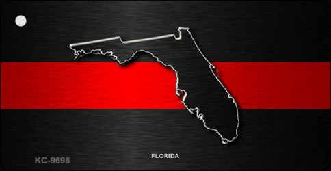 Florida Thin Red Line Novelty Metal Key Chain KC-9698