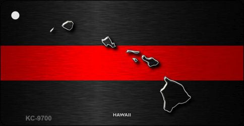 Hawaii Thin Red Line Novelty Metal Key Chain KC-9700