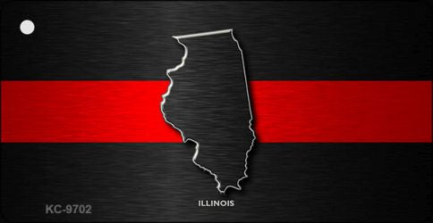 Illinois Thin Red Line Novelty Metal Key Chain KC-9702