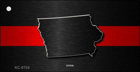 Iowa Thin Red Line Novelty Metal Key Chain KC-9704