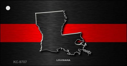 Louisiana Thin Red Line Novelty Metal Key Chain KC-9707