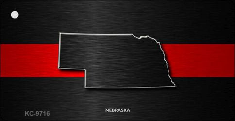 Nebraska Thin Red Line Novelty Metal Key Chain KC-9716